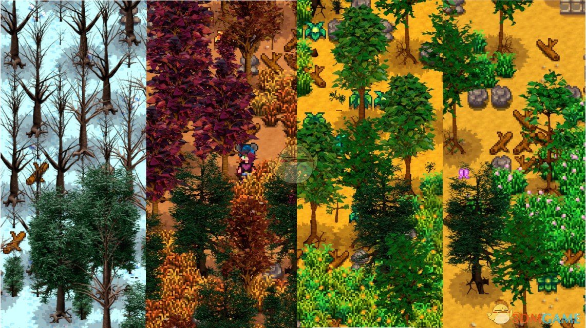 《星露谷物语》3D化树木外观MOD