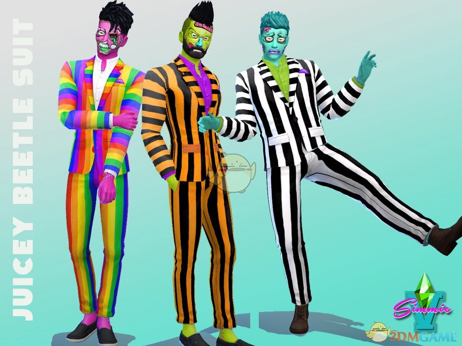 《模拟人生4》小丑风格彩色西装MOD