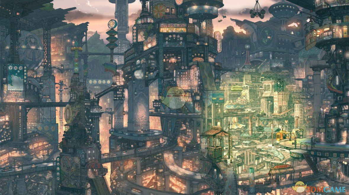 《Wallpaper Engine》超复杂立体都市日夜鼠标互动动态壁纸