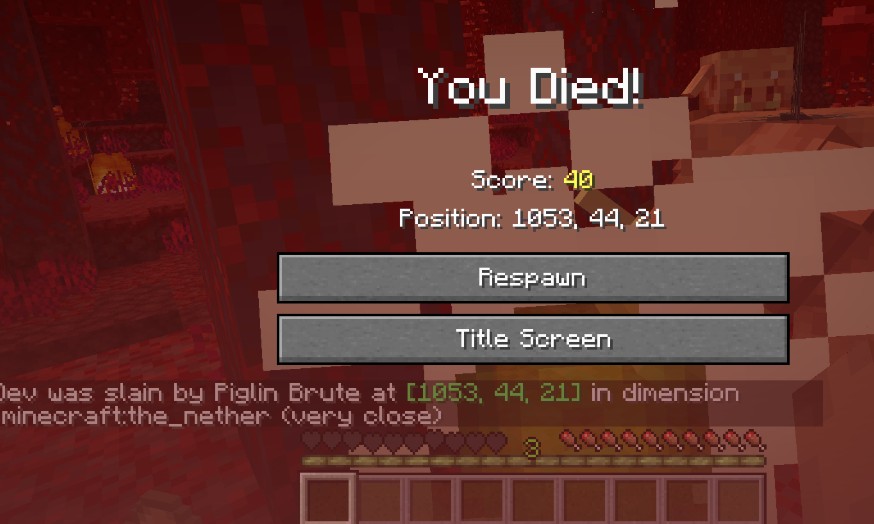 《我的世界》死后显示坐标MOD