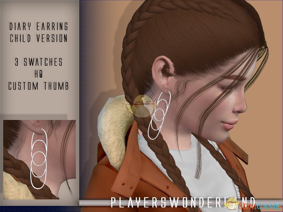 《模拟人生4》儿童精致圆环耳环MOD