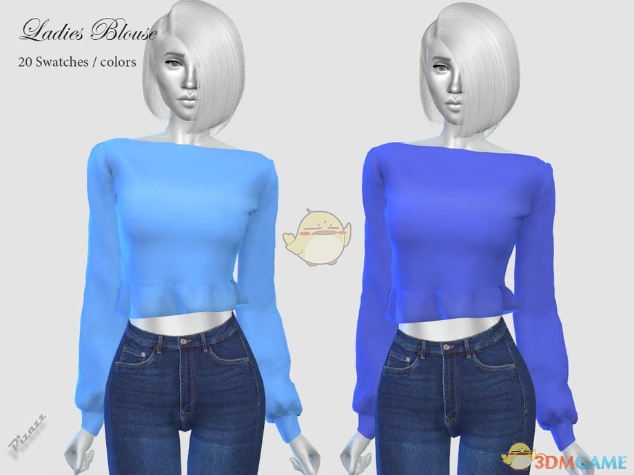 《模拟人生4》女性纯色的露腹上衣MOD