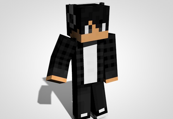 《我的世界》格子衫耳机男皮肤MOD