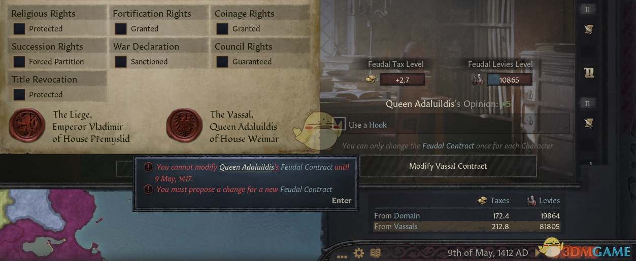 《十字军之王3》可修改的封建契约MOD