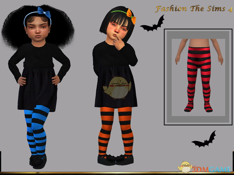 《模拟人生4》小女孩条纹长袜MOD