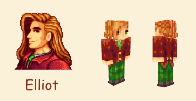 《我的世界》星露谷物语艾利欧特皮肤MOD