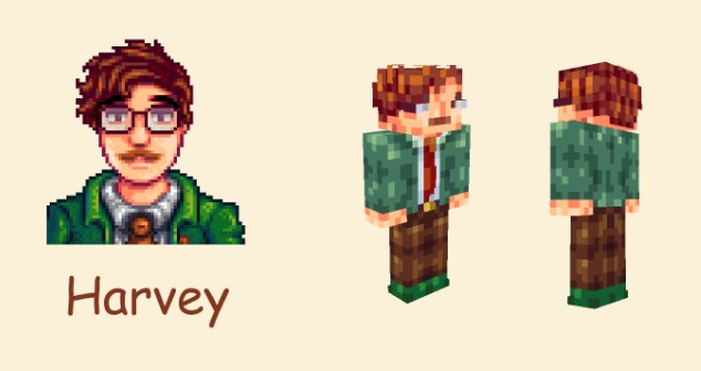 《我的世界》星露谷物语哈维尔皮肤MOD