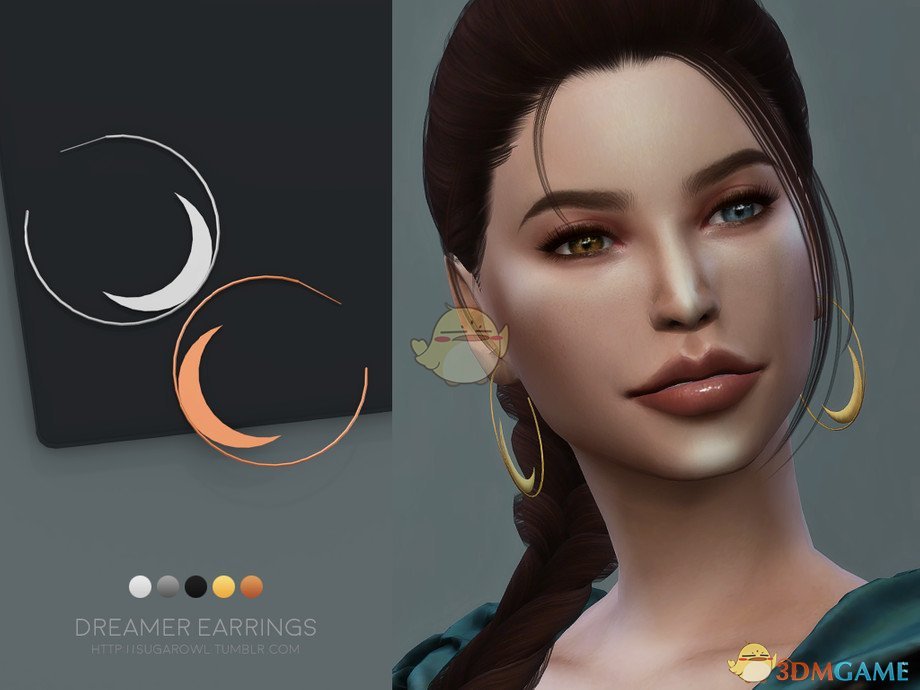 《模拟人生4》圆圈半月耳环MOD