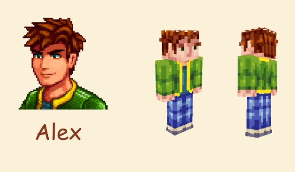 《我的世界》星露谷物语艾利克斯皮肤MOD