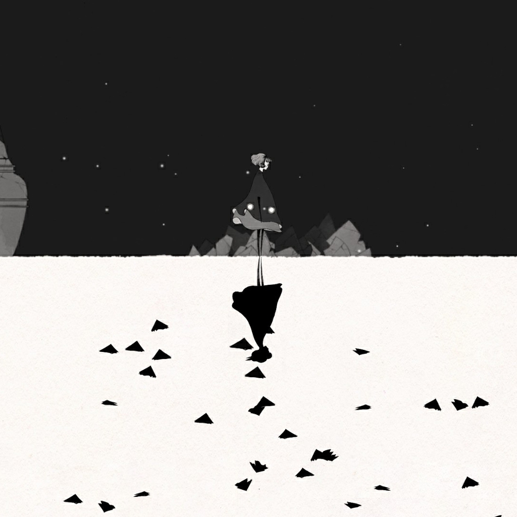 《Wallpaper Engine》GRIS黑白艺术风游戏动态壁纸