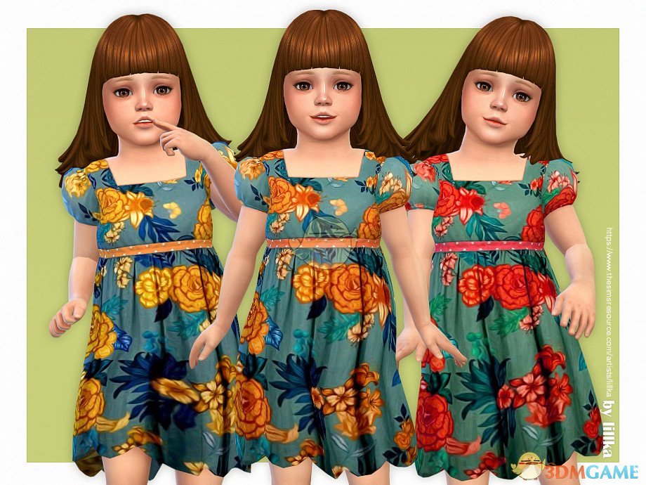 《模拟人生4》女孩印花美丽连衣裙MOD
