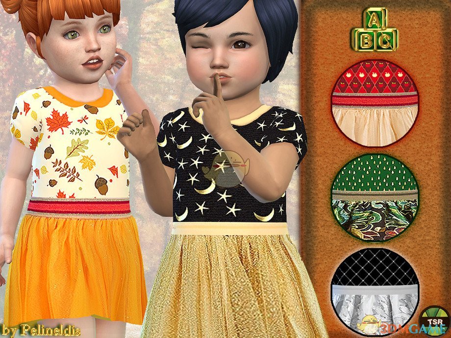 《模拟人生4》幼儿秋季彩色连衣裙MOD