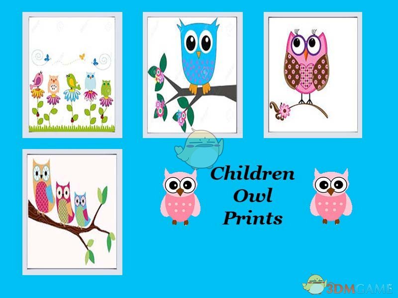 《模拟人生4》儿童猫头鹰绘画壁画MOD