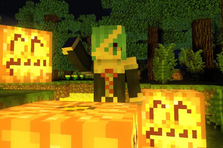 《我的世界》万圣独眼蓝发妹子皮肤MOD