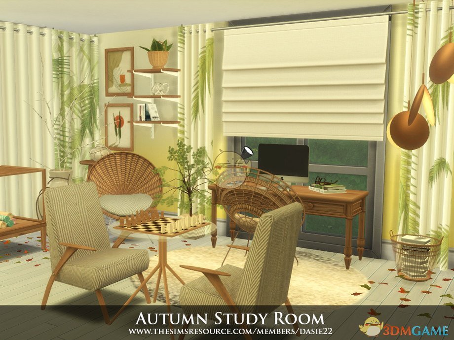 《模拟人生4》秋季简洁舒适办公室MOD