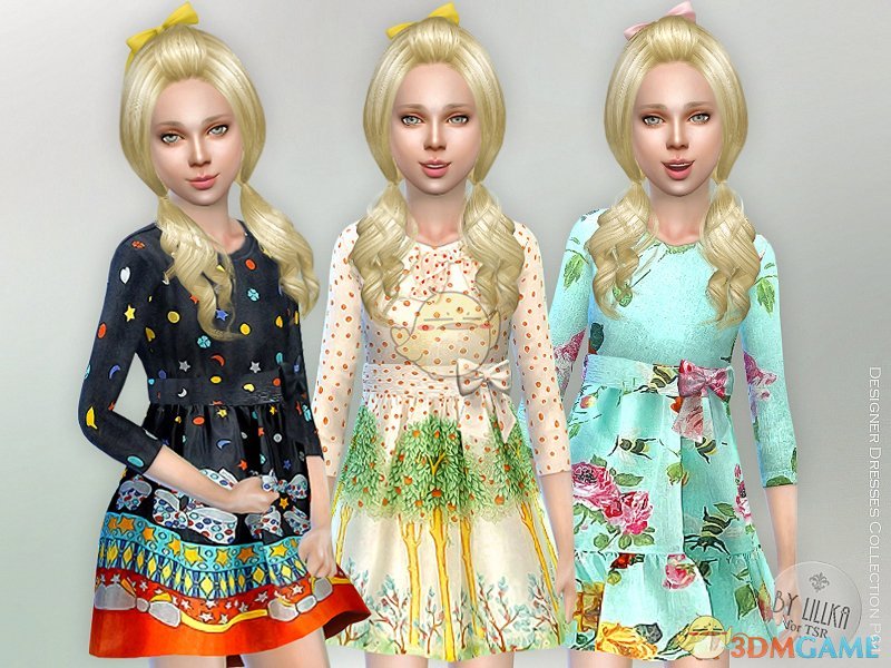 《模拟人生4》小女孩彩色美丽连衣裙MOD