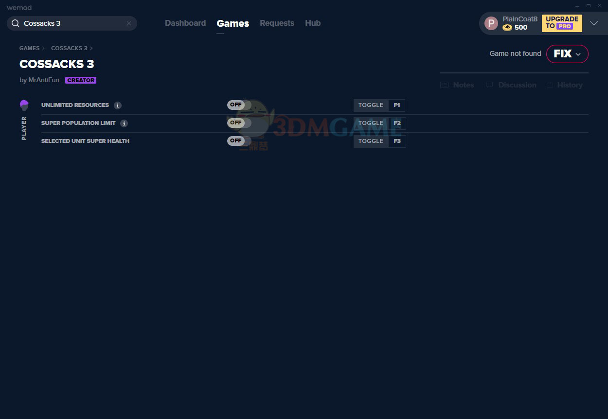 《哥萨克3》v2020.11.03三项修改器[MrAntiFun]