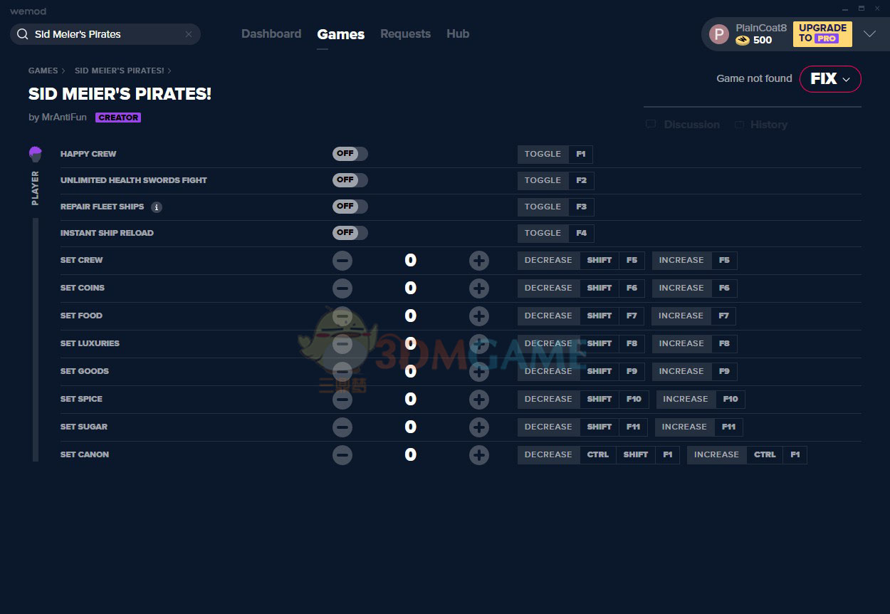 《席德梅尔的新海盗》v2020.11.04十二项修改器[MrAntiFun]