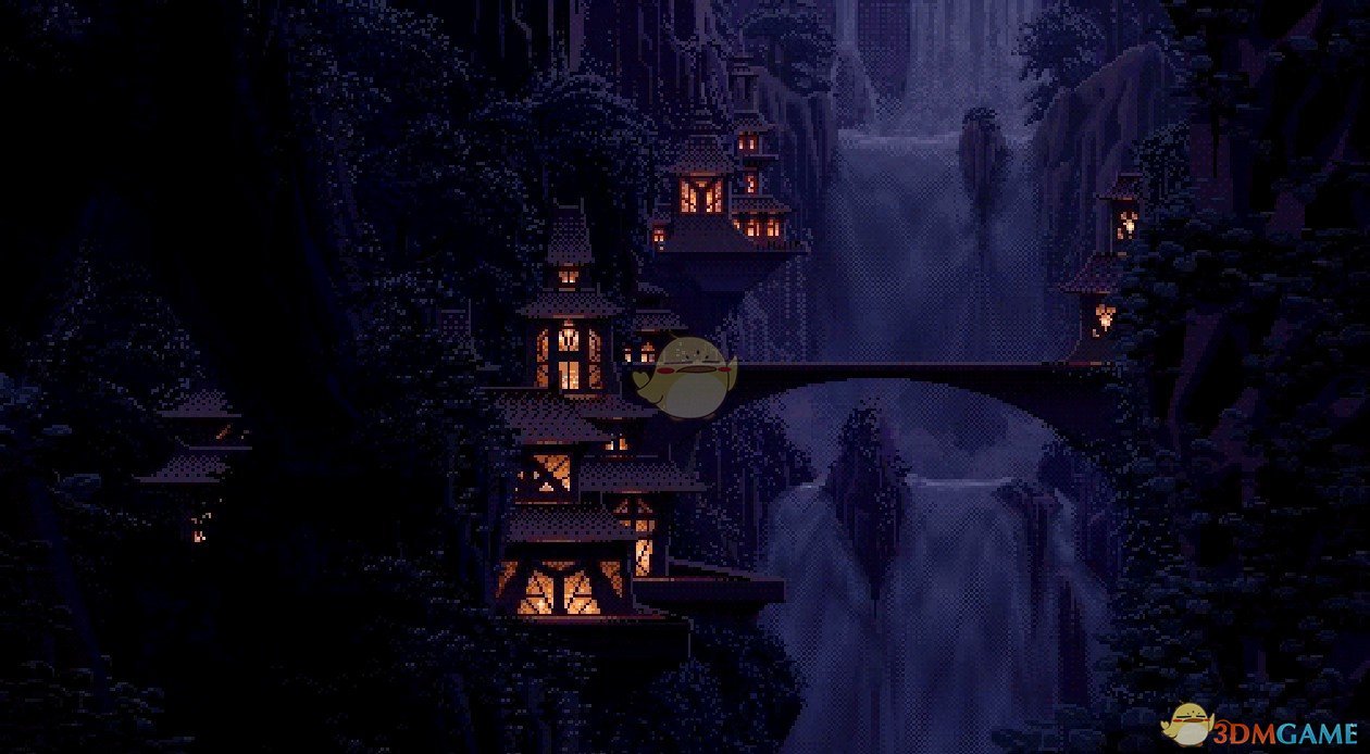 《Wallpaper Engine》魔法密林的水幕夜晚像素风动态壁纸