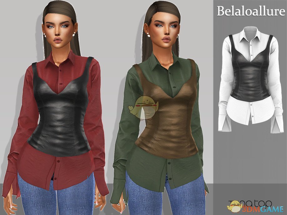 《模拟人生4》女性衬衫皮衣MOD