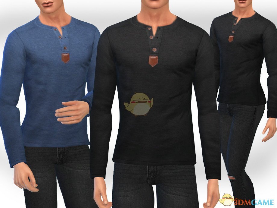 《模拟人生4》男士休闲开领上衣MOD