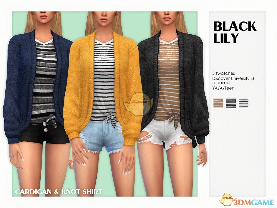 《模拟人生4》女性衬衫条纹短袖MOD