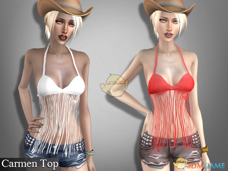 《模拟人生4》女性性感的流苏上衣MOD