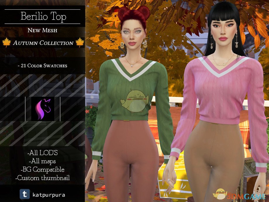 《模拟人生4》V领针织毛衣MOD