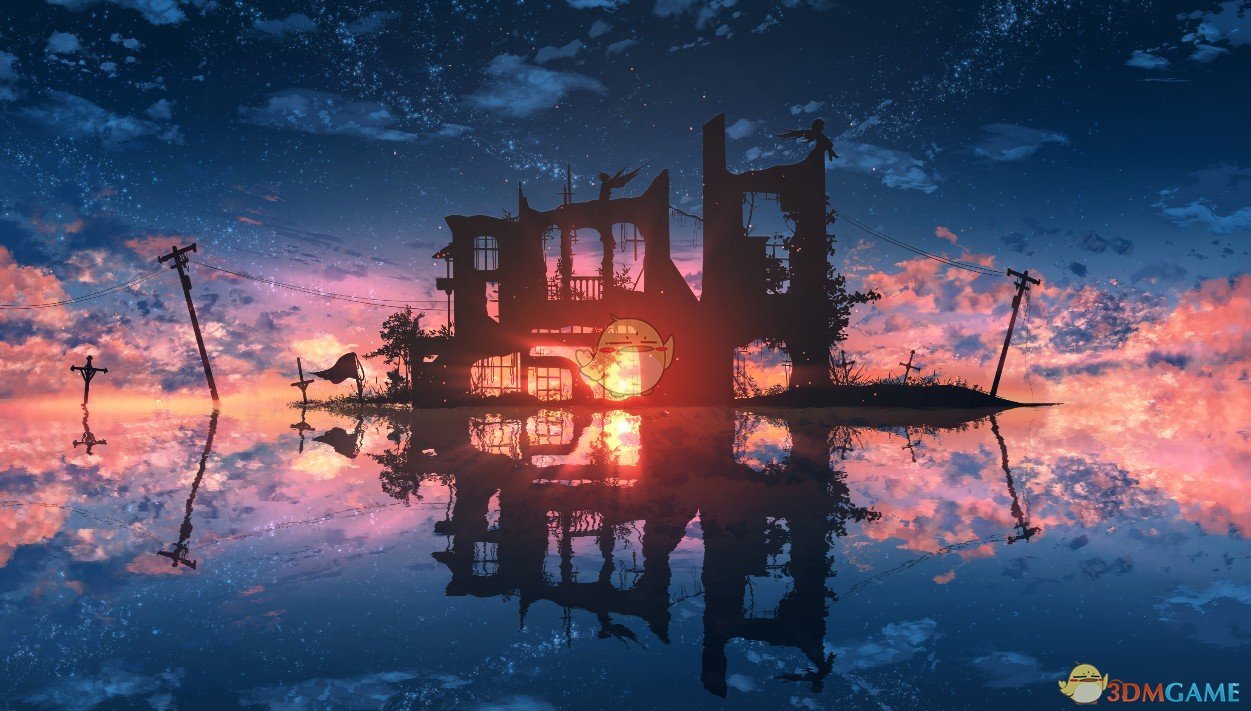 《Wallpaper Engine》水面上的废墟动态壁纸