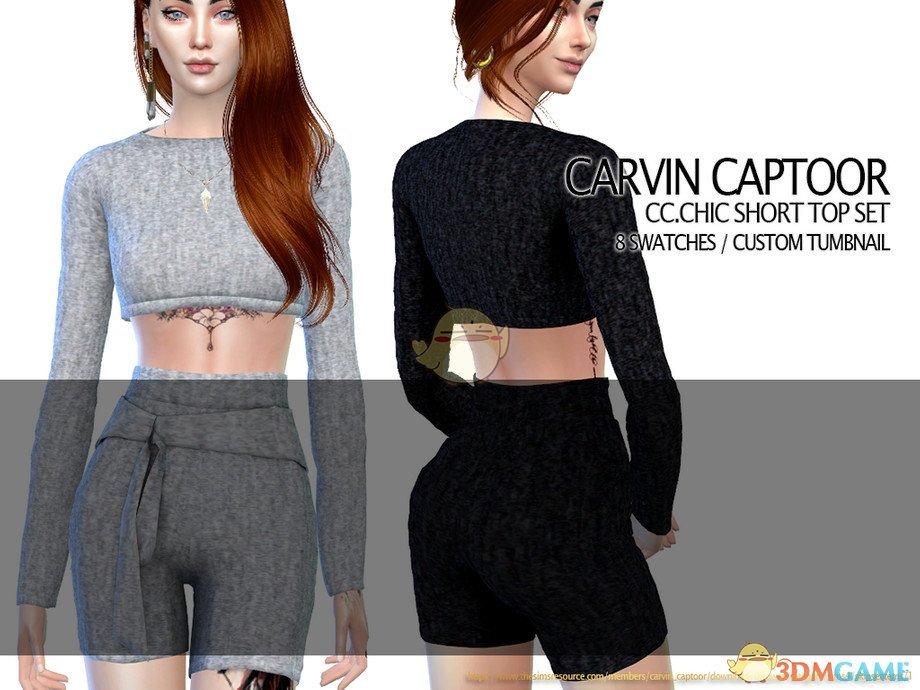 《模拟人生4》棉质短款上衣MOD