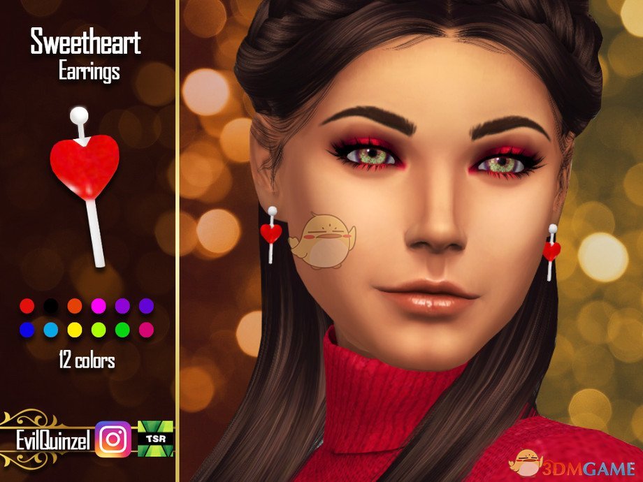 《模拟人生4》可爱甜心耳环MOD