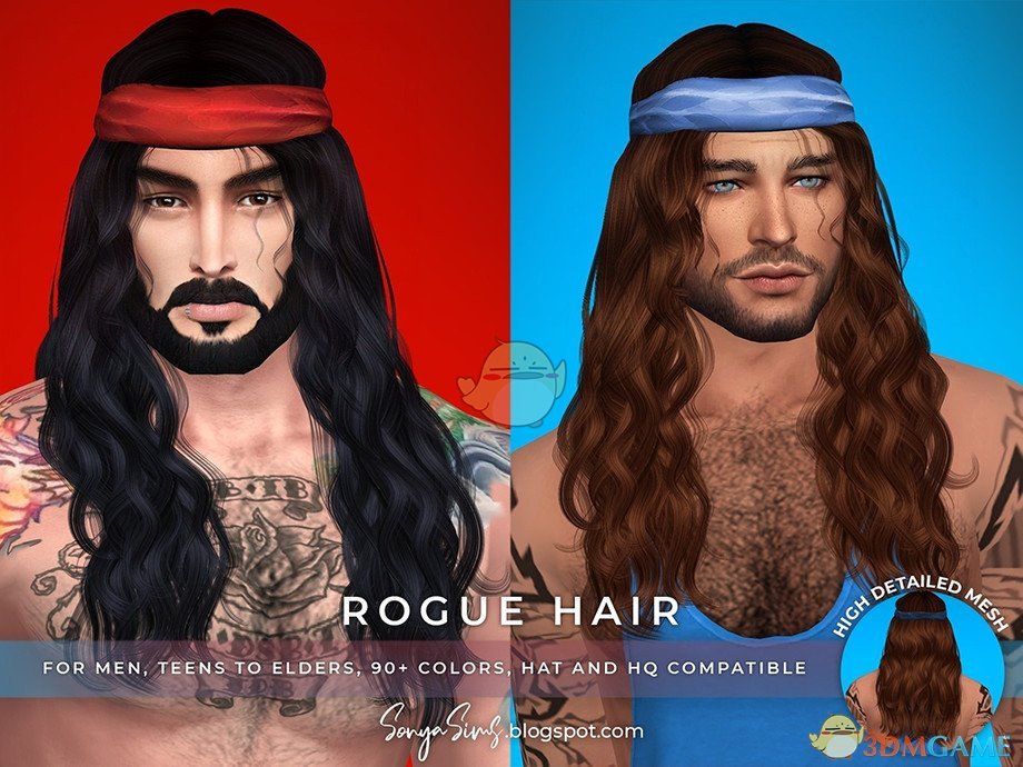 《模拟人生4》男性中等长度卷发MOD