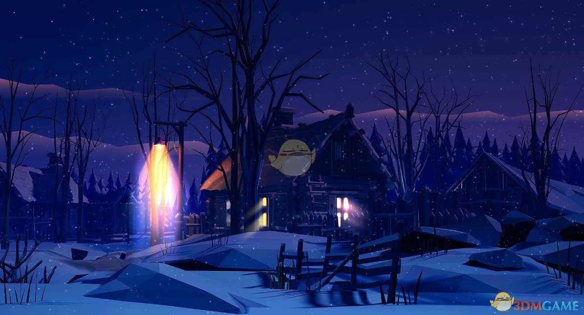 《Wallpaper Engine》雪中夜晚的小木屋动态壁纸