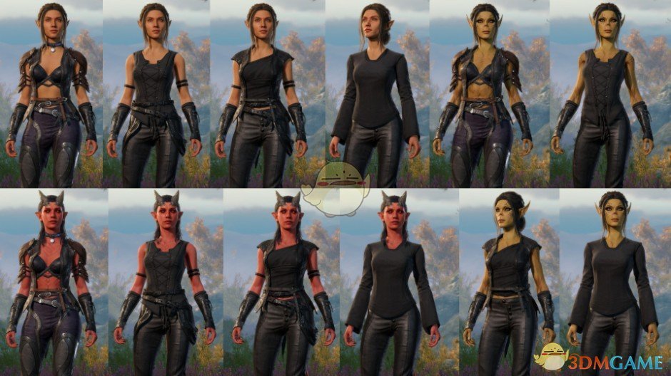 《博德之门3》女性黑色服装包MOD