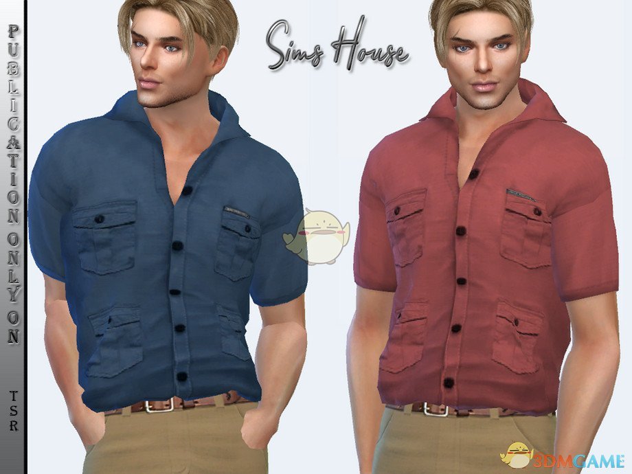 《模拟人生4》男士多口袋衬衫MOD