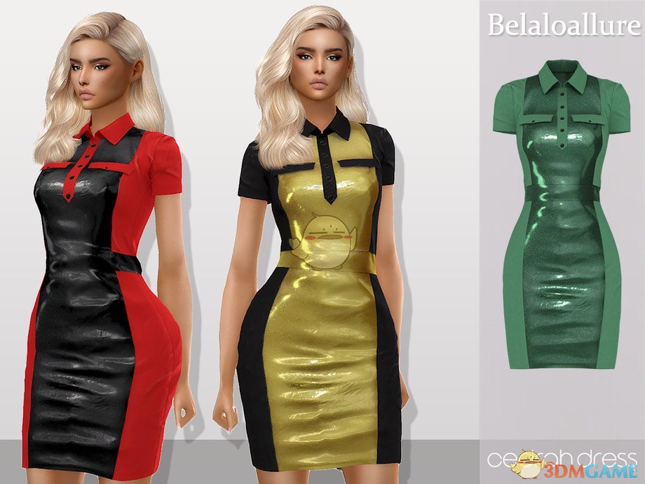 《模拟人生4》女性超性感皮质连衣裙MOD