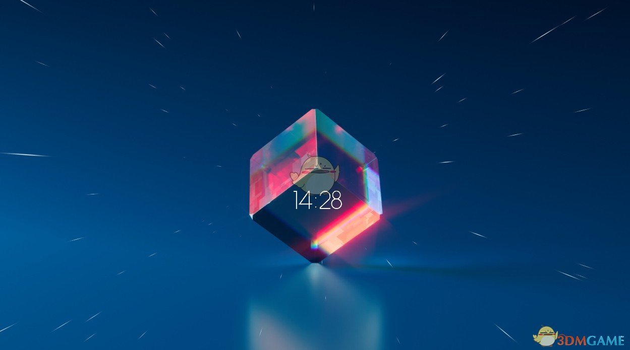 《Wallpaper Engine》透明立方体艺术风记时动态壁纸