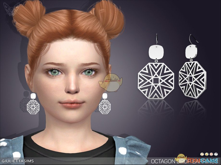 《模拟人生4》八角形儿童吊式耳环MOD