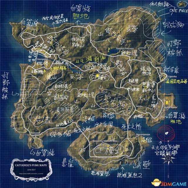 绝地求生大逃杀地图分析简单易懂的吃鸡地图分析