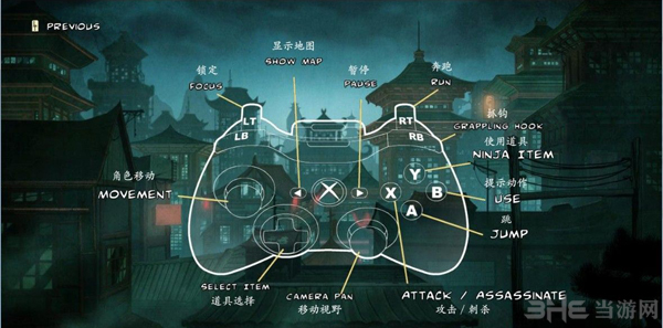 忍者印记游戏手柄中文示意图
