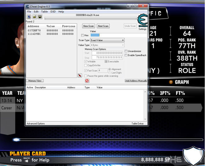 NBA2K14 sp修改图文攻略3