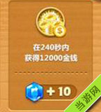 在240秒内获得12000金钱