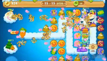 保卫萝卜2极地冒险第65关天空金萝卜图文攻略4