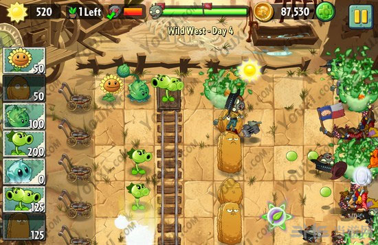 植物大战僵尸2狂野西部第四关三星通关图文攻略5