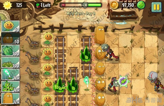 植物大战僵尸2狂野西部第八关三星图文攻略3