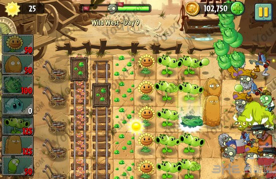 植物大战僵尸2狂野西部第九关三星图文攻略4