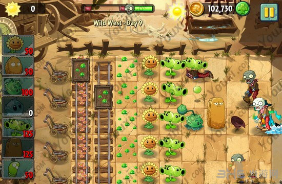 植物大战僵尸2狂野西部第九关三星图文攻略3