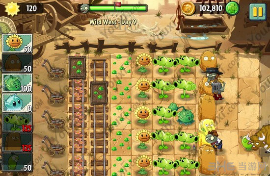 植物大战僵尸2狂野西部第九关三星图文攻略5