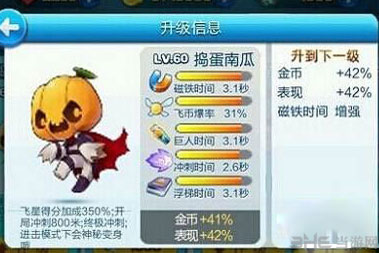 天天酷跑捣蛋南瓜满级属性技能