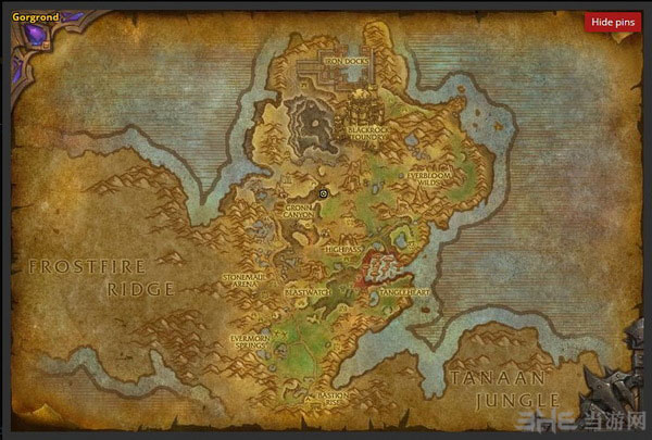 魔兽世界6.0要塞资源钢铁部落武器箱地图